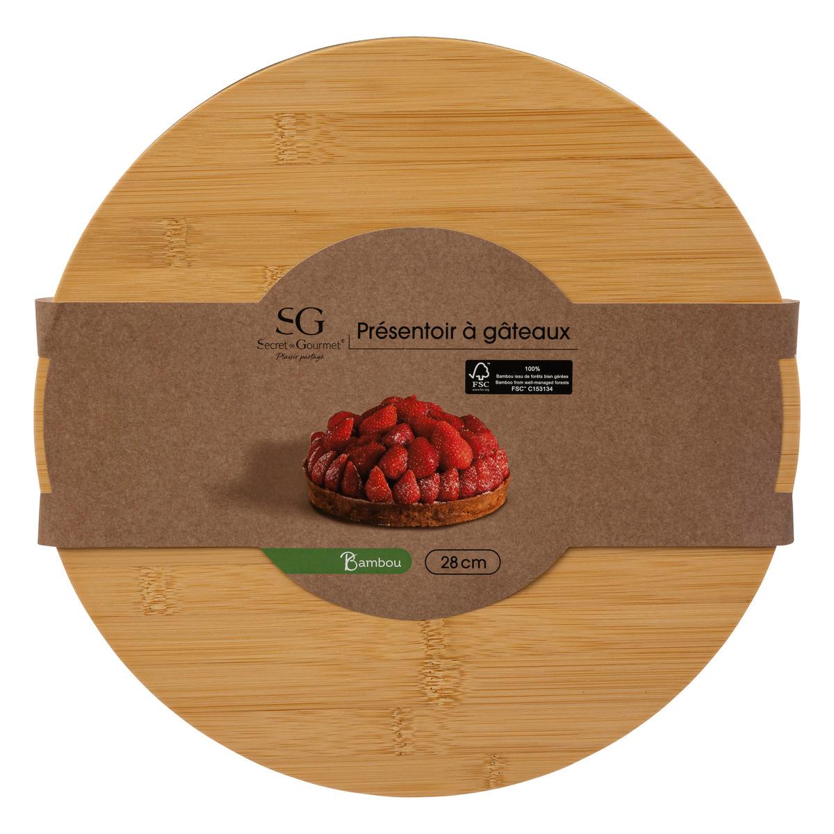PRESENTOIR A GATEAUX BAMBOU D.28CM
