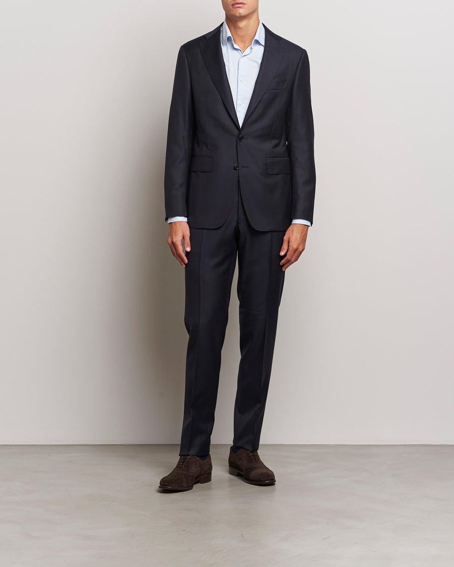 Canali Super 130s Wool Capri Suit Navy