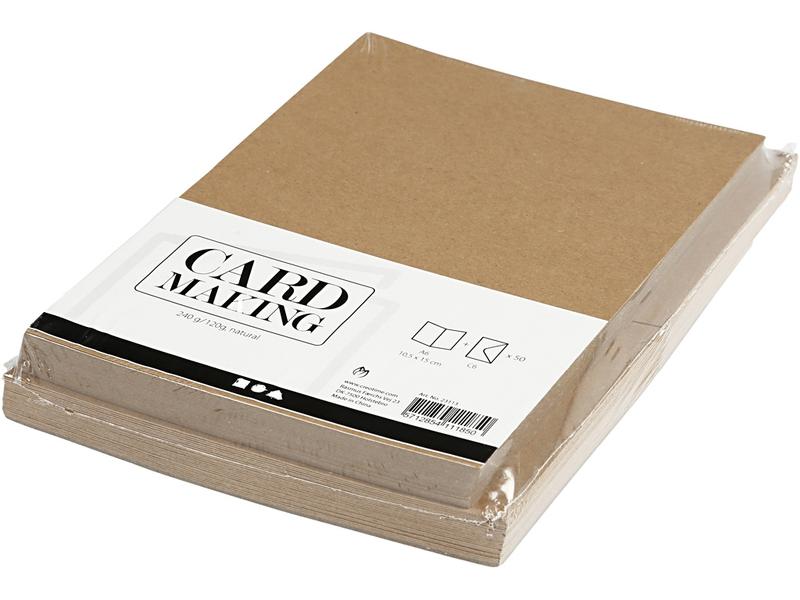 Creativ Company Blankokarte und Couvert 10.5 x 15 cm, 50 St Postkarten mit Umschlag für jeden Anlass