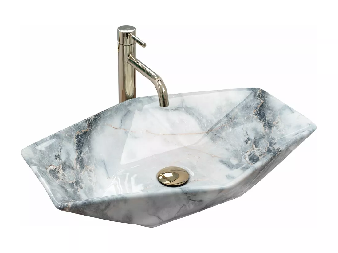 Vasque À Poser Rea Vegas Granit Shiny Grey