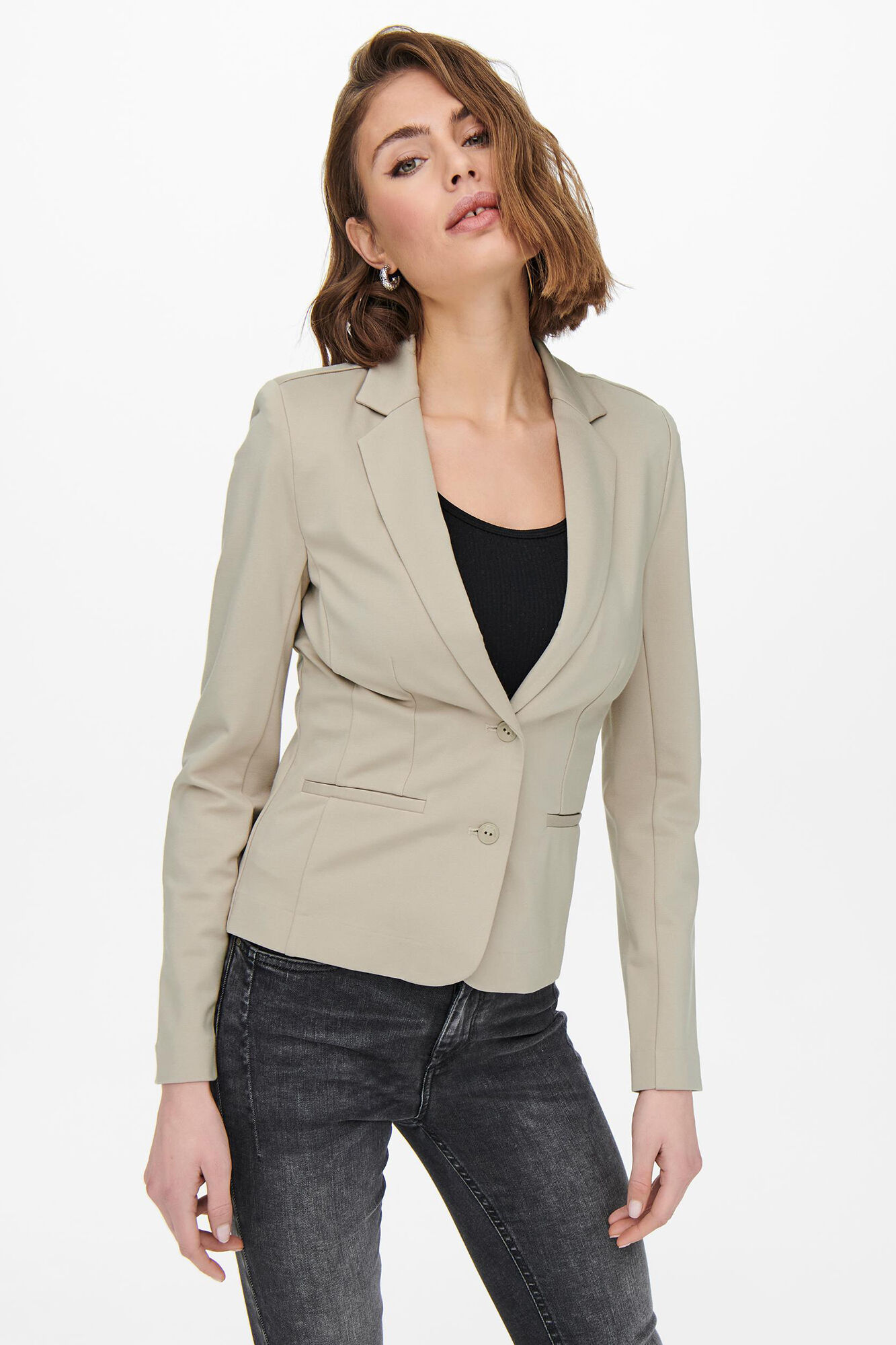 Blazer de mangas compridas com botões