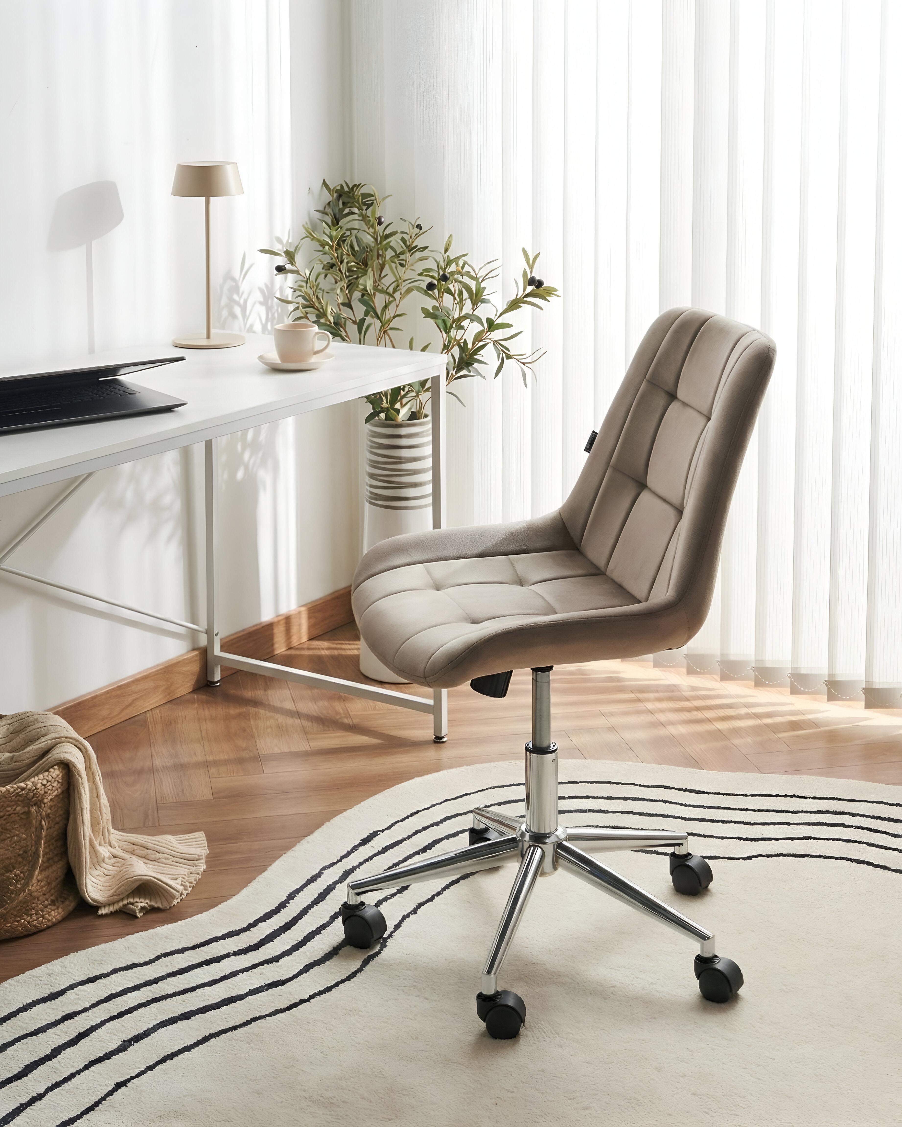 Bureaustoel MELROSE Fluweel Taupe