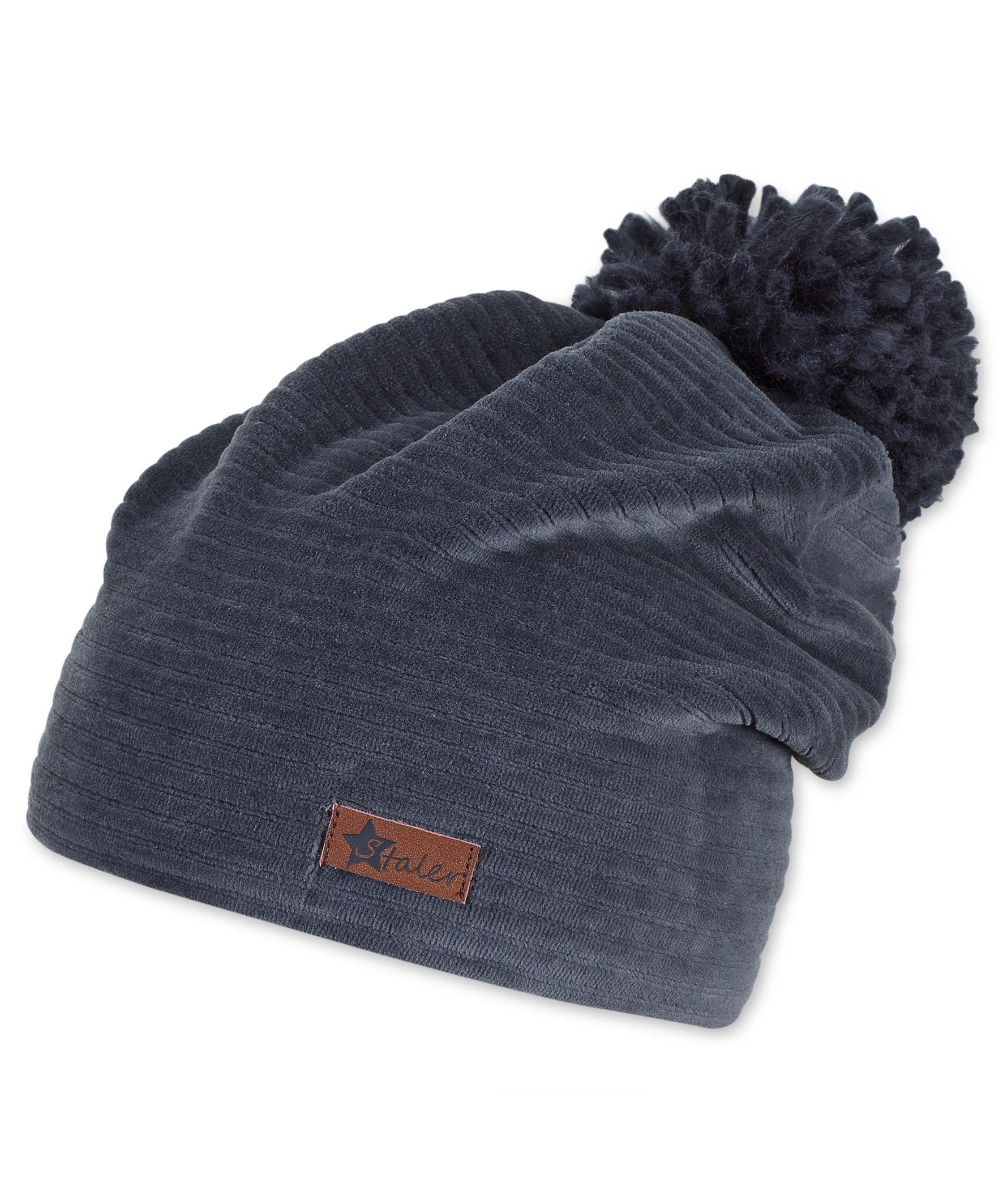 Beanie-Mütze POMPOM in mittelblau