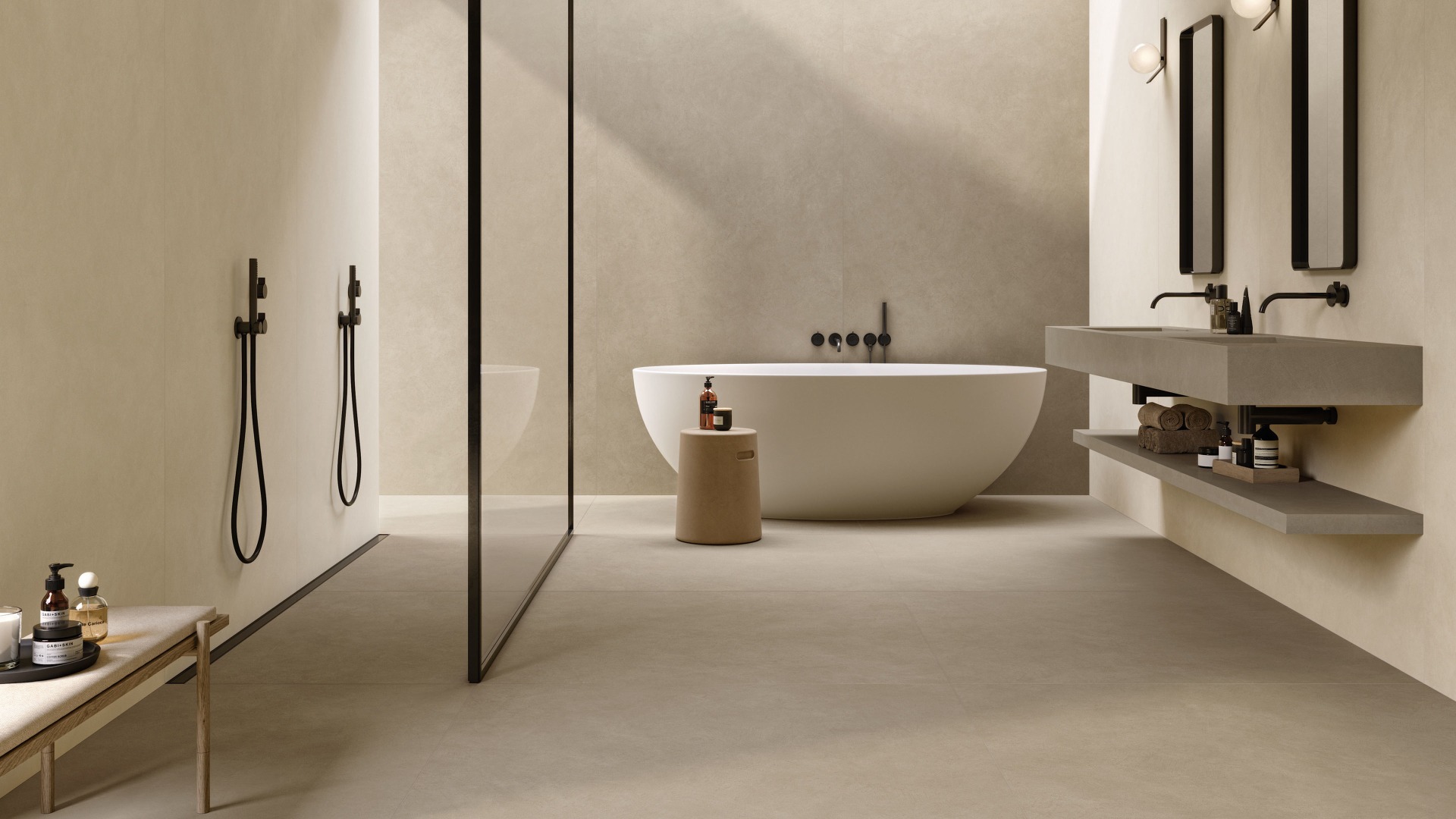 Valence Atlantic vloertegel betonlook 60x60cm beige mat gerectificeerd