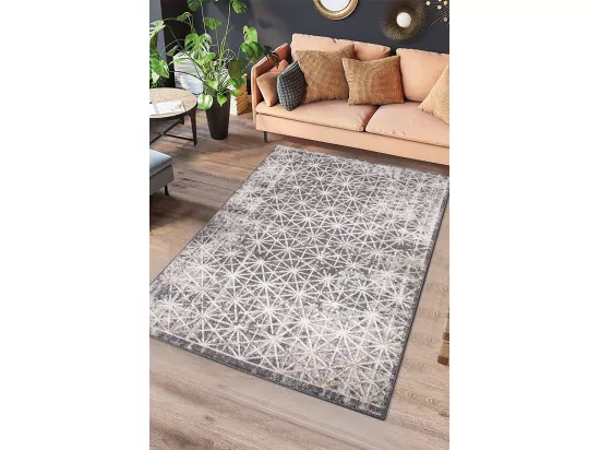 Tapis intérieur - géométrique - gris - 160 x 230 cm - PAULA