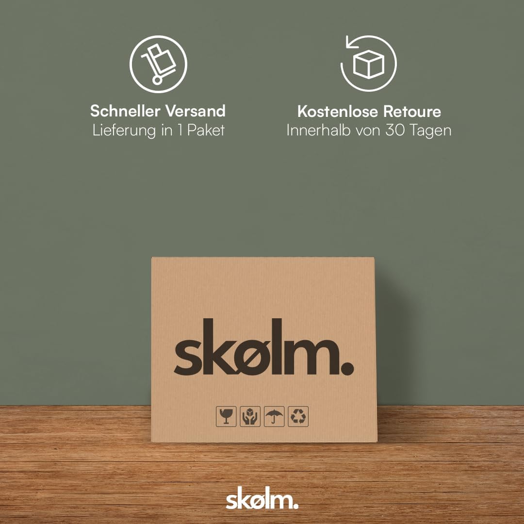 skølm Floki Nachttisch mit Schubladen – Nachtschrank aus Eiche Massivholz geölt – Nachttischschrank Natur – Bedside Table Schlafzimmer – Nachtkommode 40 x 40 x 40 cm