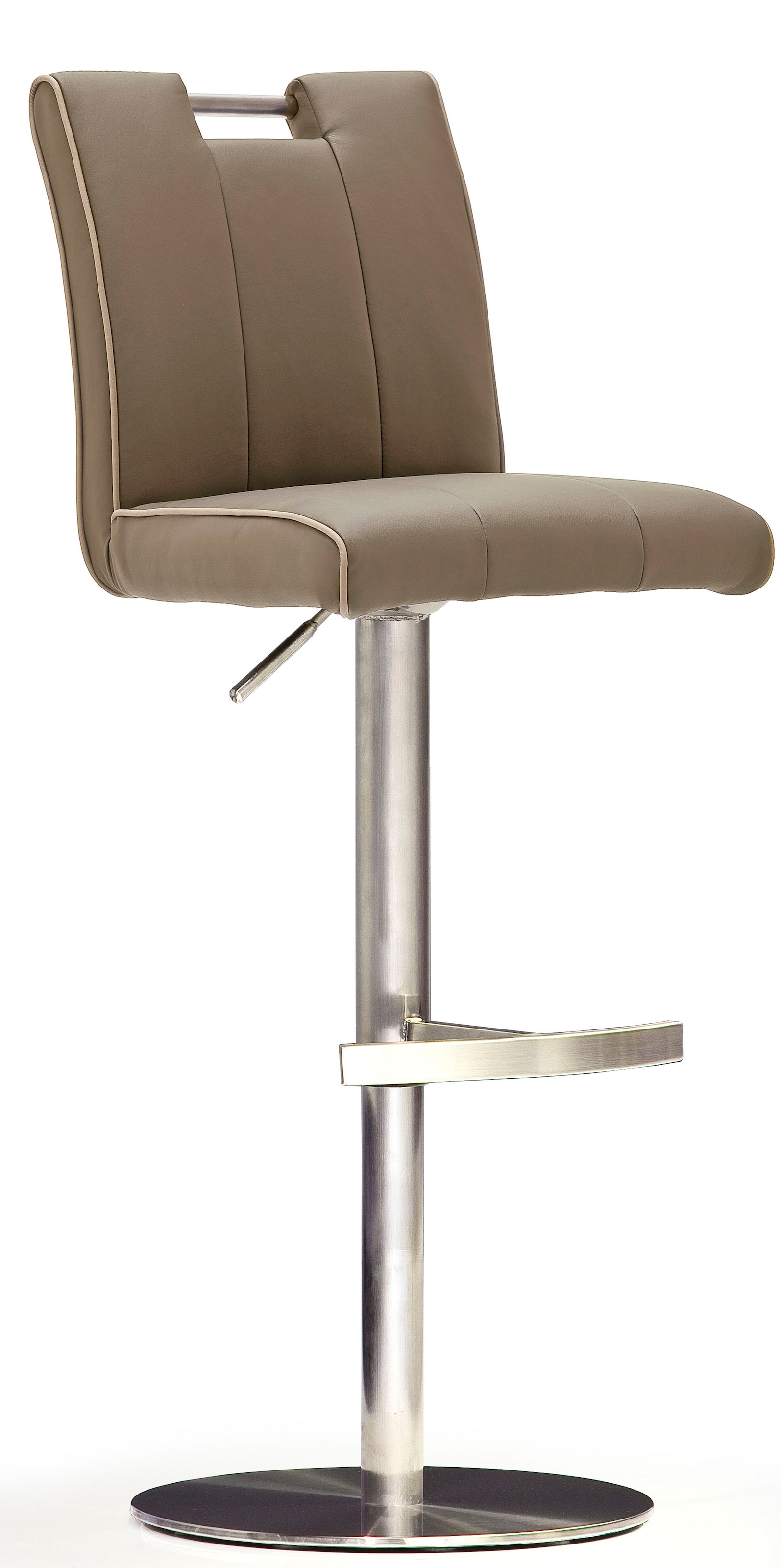 MCA furniture Bistrostuhl »BARBECOOL Barhocker Bistrostuhl Tresenhocker« () mit Rückenlehne, Bodenplatte rund, 360° drehbar, Sitzhöhe von 55-80cm