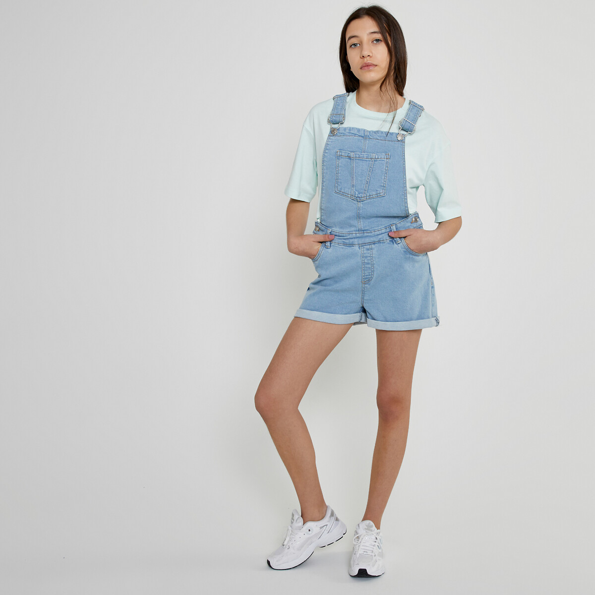 COLEÇÕES LA REDOUTE<br>Macacão jeans curto