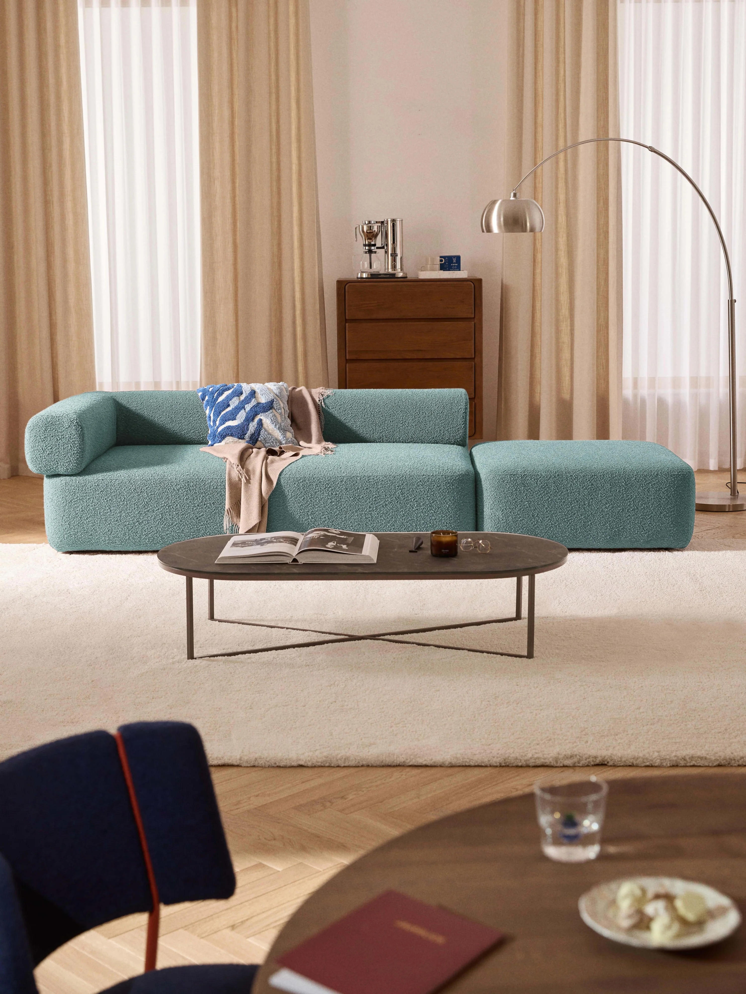 Modulaire bouclé poef Anton