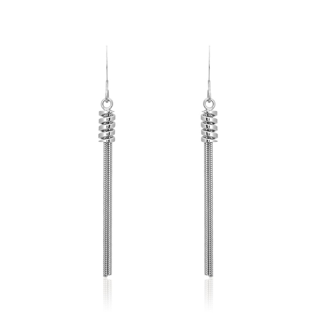 Boucles D'oreilles Pendantes Amaryllis Argent Blanc