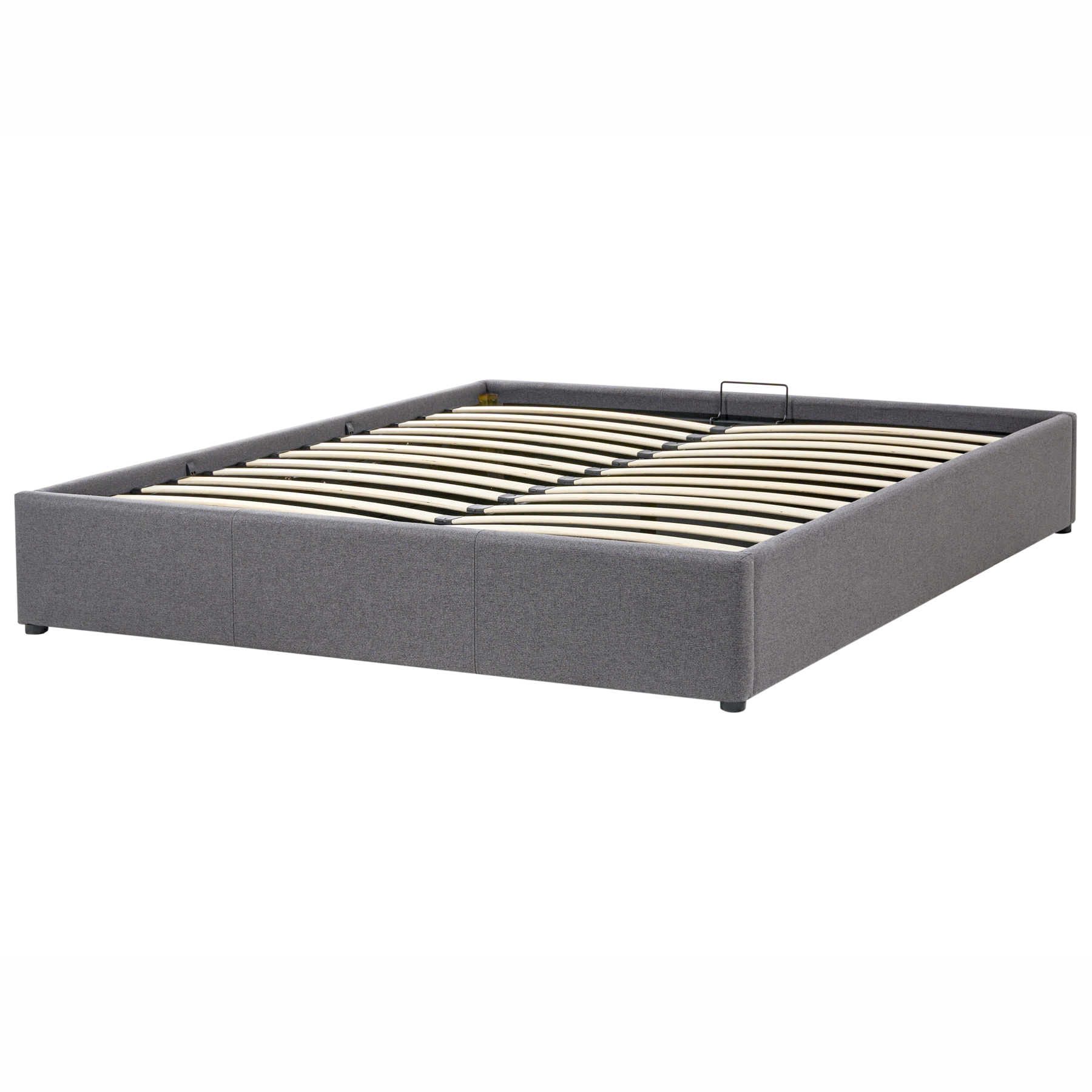 Beliani-DINAN -Tweepersoonsbed-Donkergrijs-160 x 200 cm-Polyester