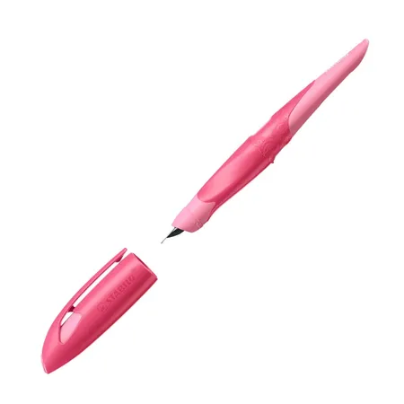 Schulfüller ergonomisch für Rechtshänder mit Standard-Feder M - STABILO EASYbirdy 3D Wildlife Special Edition in rosa - inklusive Patrone