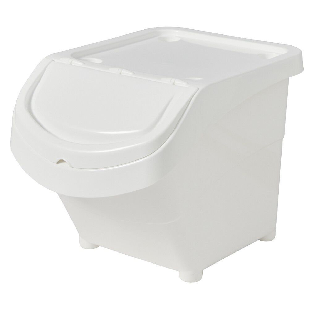 Boîte de rangement blanche avec couvercle 20 L