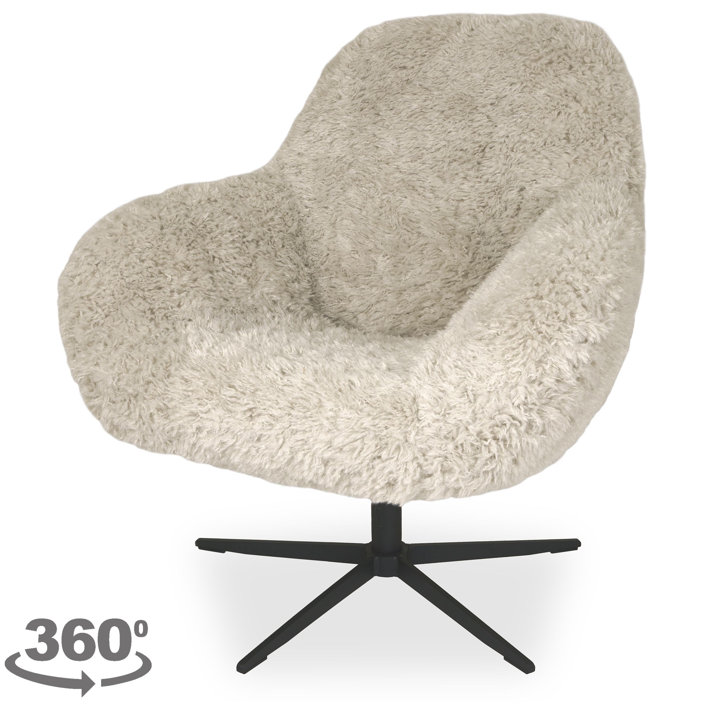 Draaifauteuil Fuzzy B80 x D85 x H89 cm