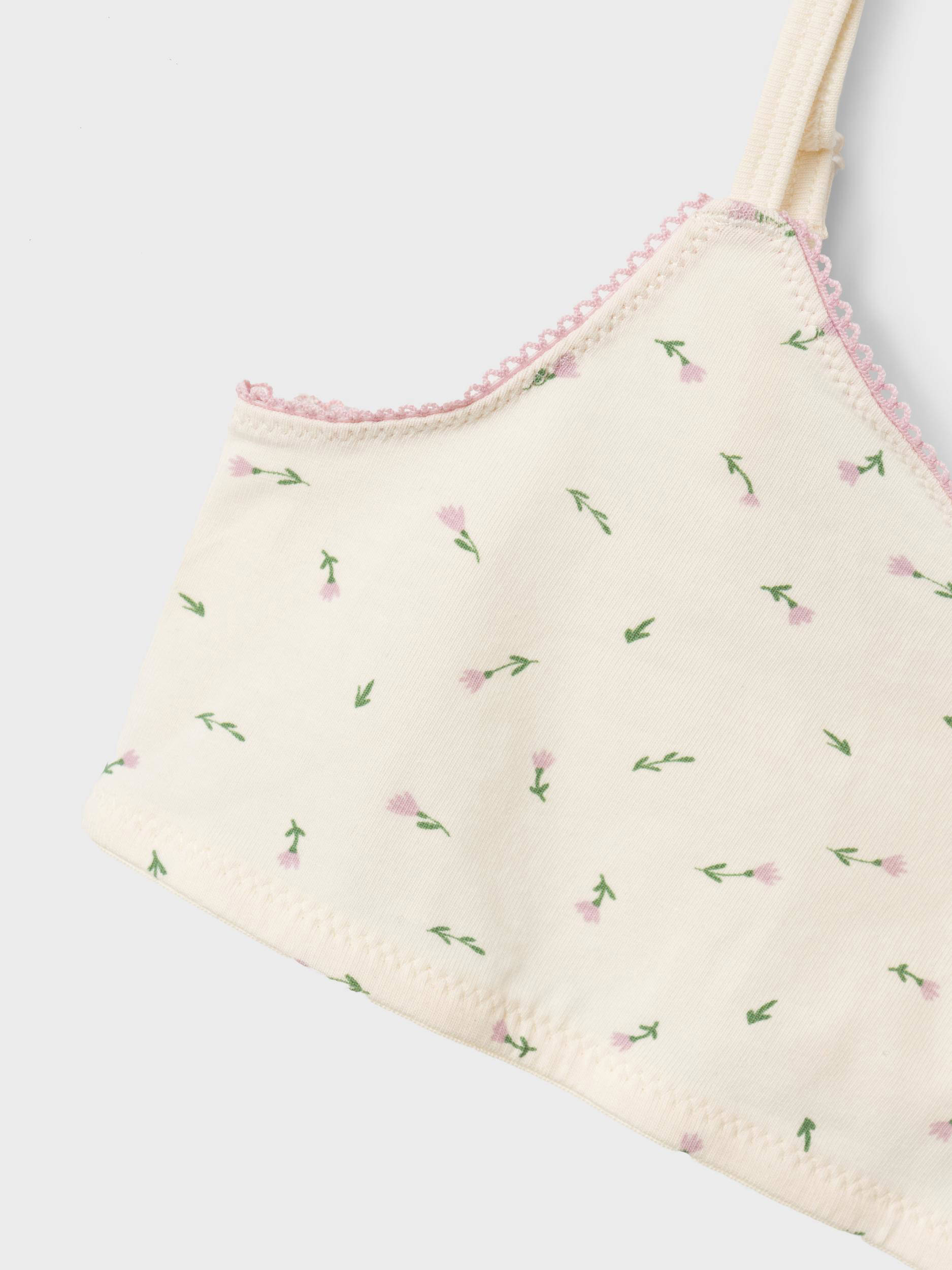 NAME IT bh top NKFSHORT STRAP - set van 2 beige/lila