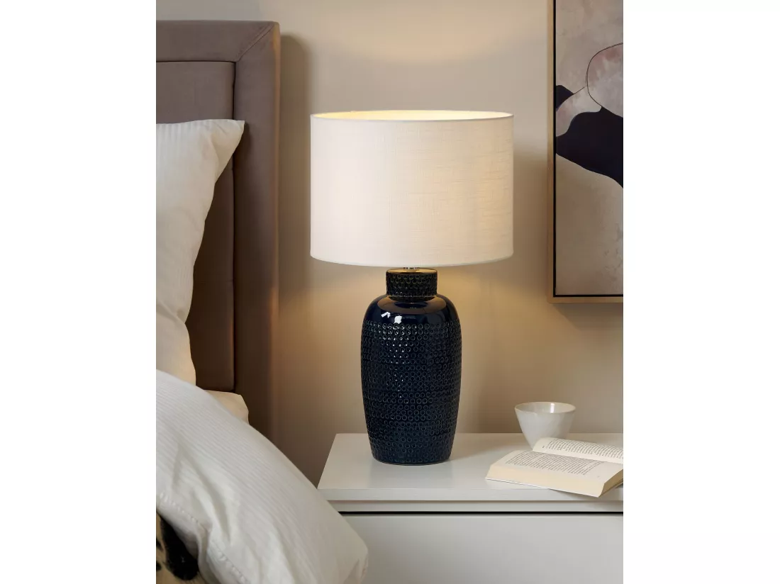 Lampe à poser PERLIS Céramique Bleu marine