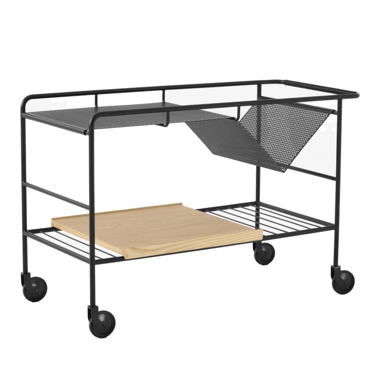 &tradition Alima NDS1 trolley zwart, gelakt eiken