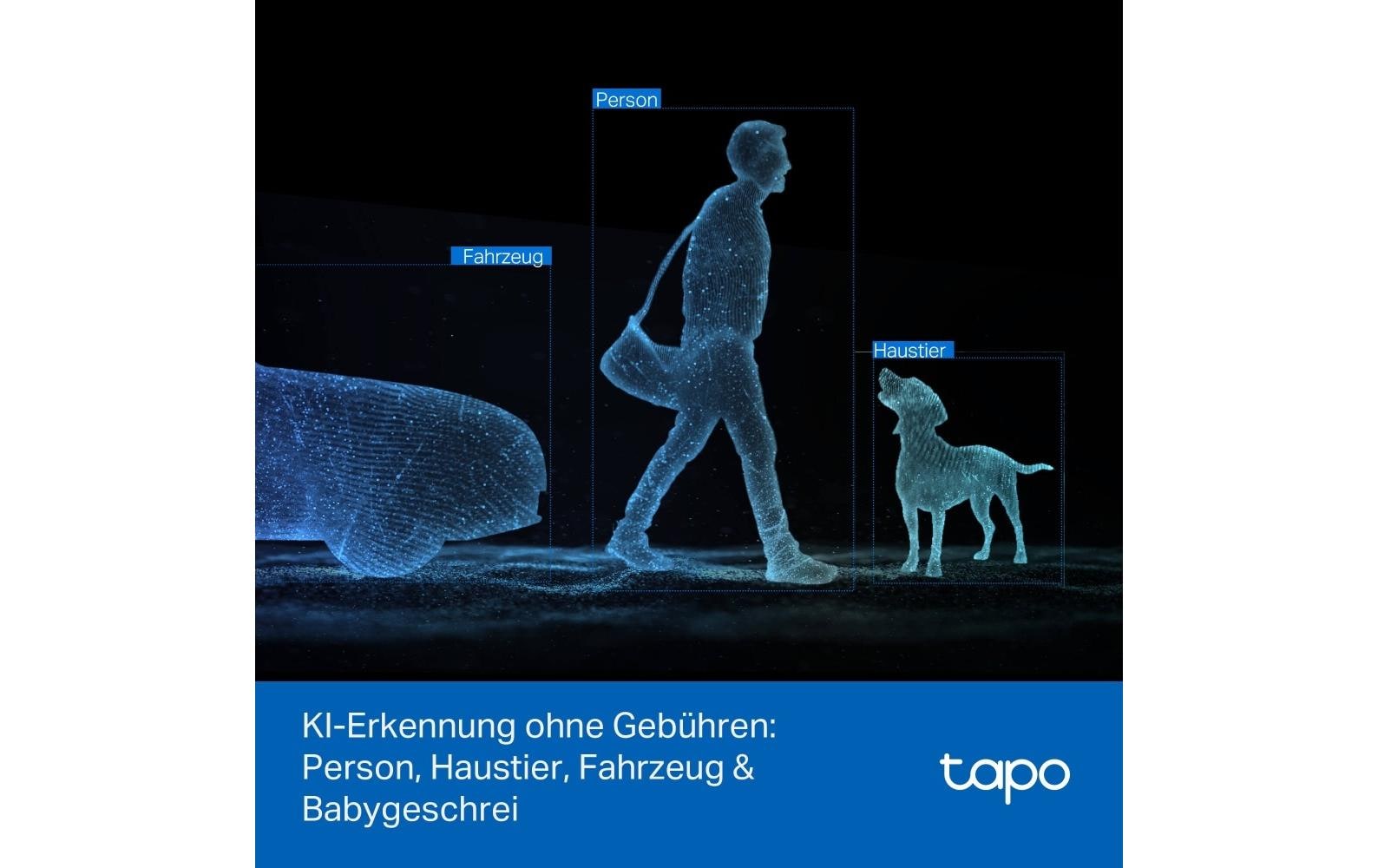 Netzwerkkamera Tapo C246D 2K QHD, 2.4 GHz, 360°Innen-/Aussenbereich Dual-Objektiv Schwenk-/Neige-Sicherheitskamera