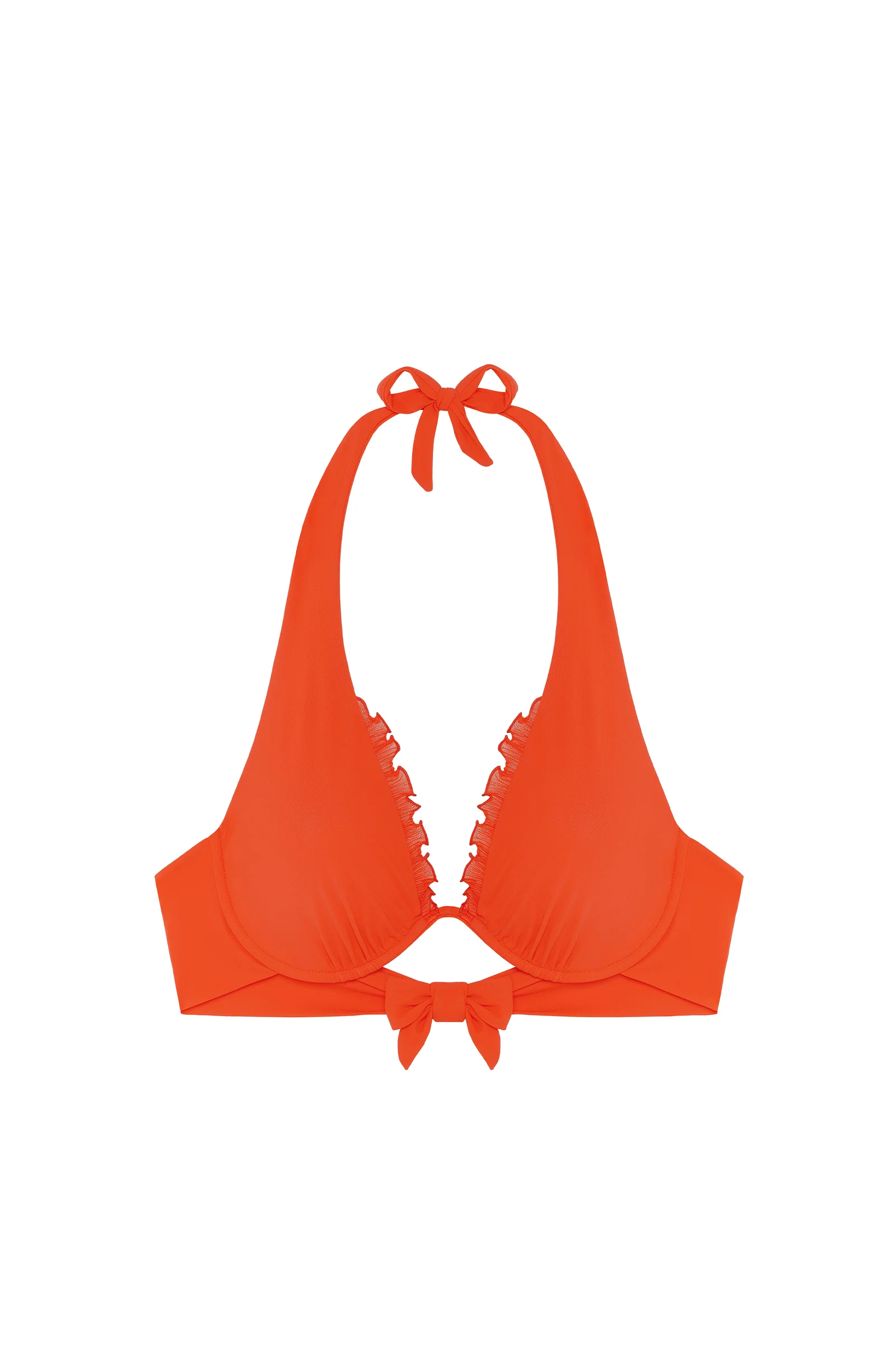 sary Haut de maillot de bain mono-armature orange à volants Orange