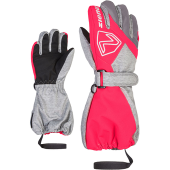 Ziener Lauro AS Junior Fingerhandschuhe Light Mélange / Neon Pink Kinder