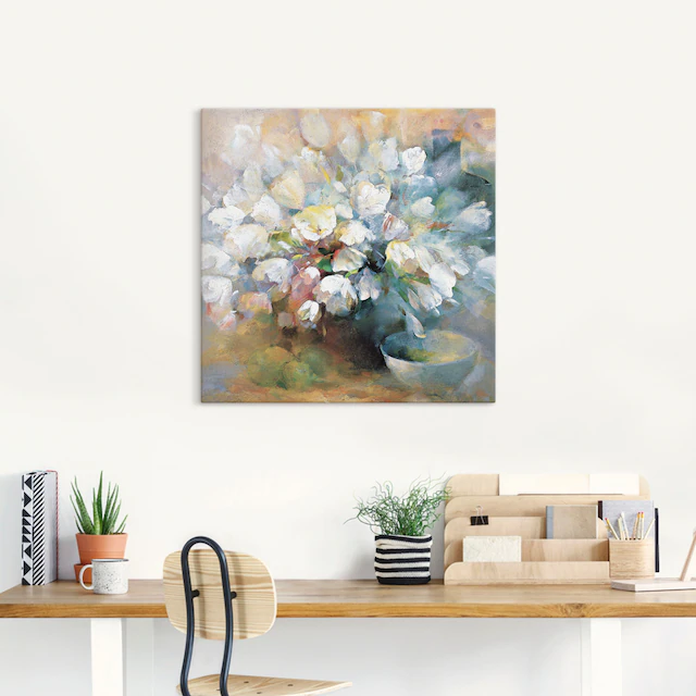 Artland Leinwandbild »Strahlend weisse Tulpen I« Blumen 1 Stk. tlg. auf Keilrahmen gespannt