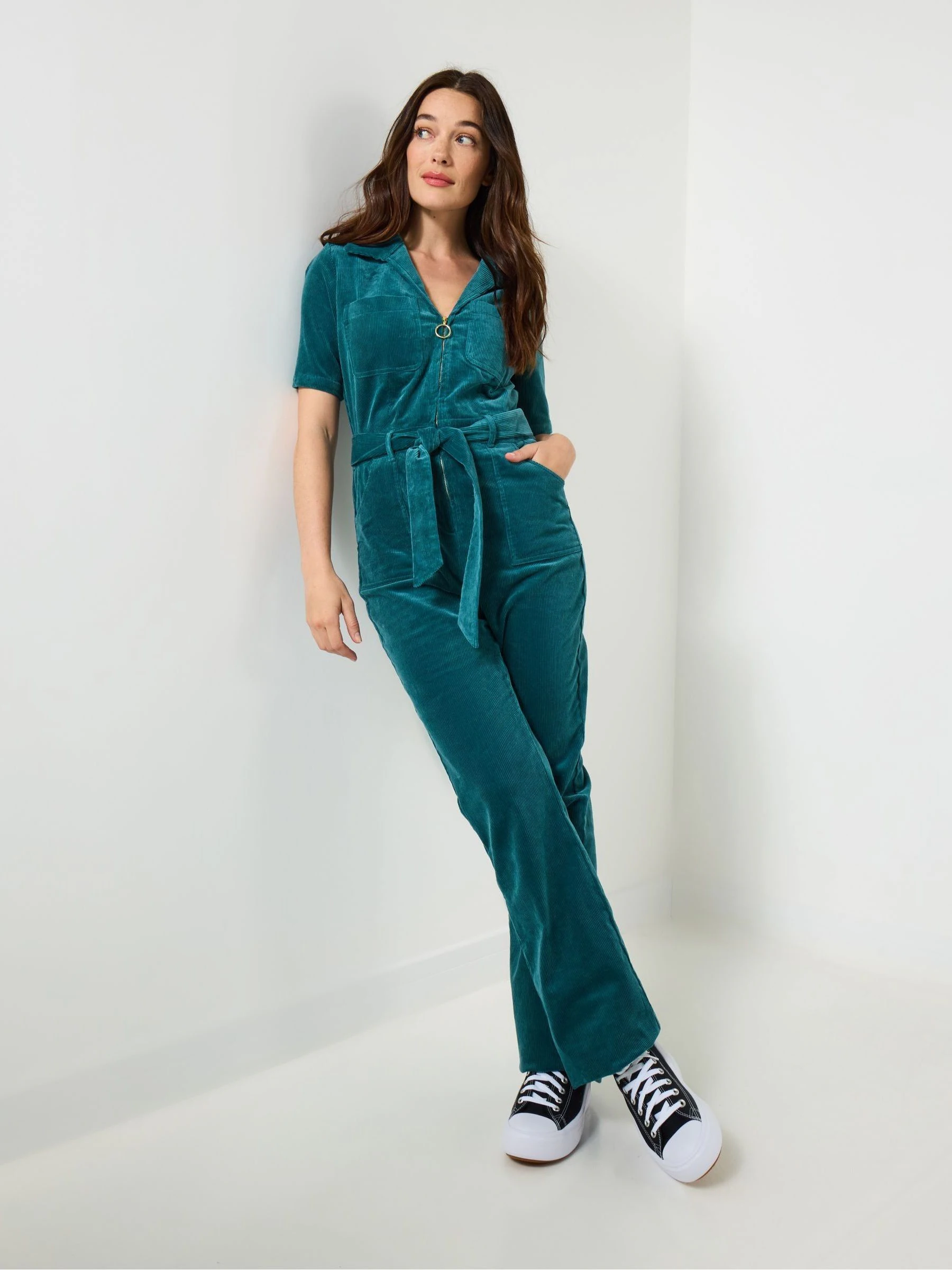 Joe Browns Belted Bootcut Cord Jumpsuit