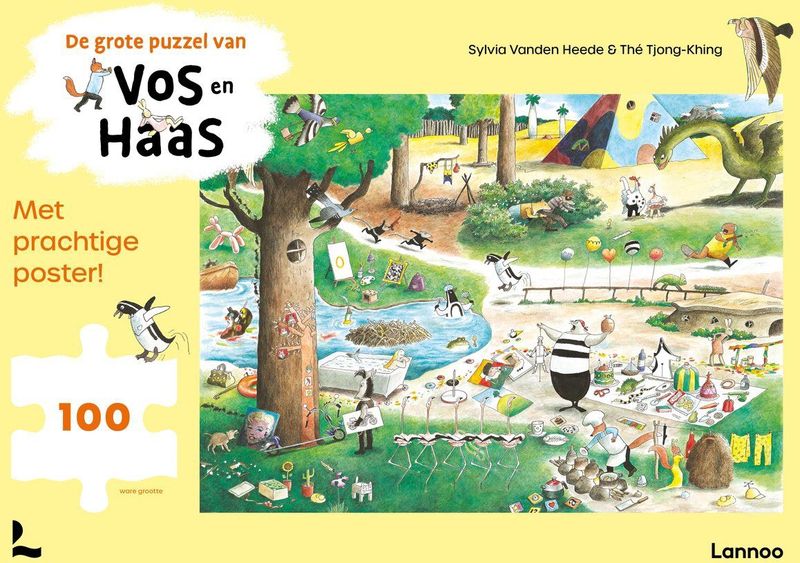Puzzel - Vos en Haas - 58x42 cm - Thé Tjong-Khing