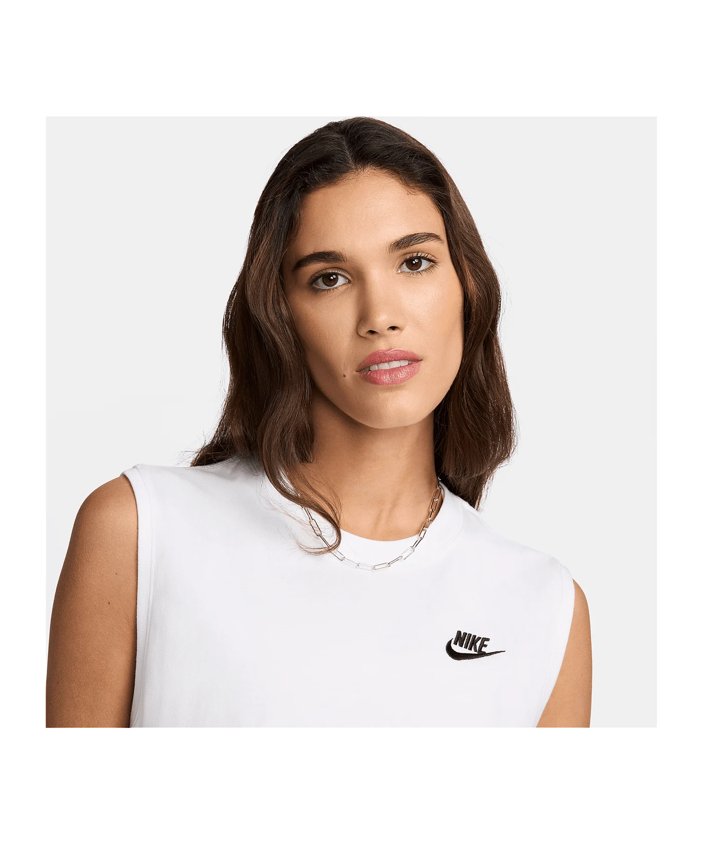 Nike Club Cropped T-Shirt Damen Weiss F100