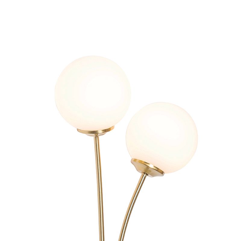 Moderne wandlamp goud met opaal glas 2-lichts  - Athens