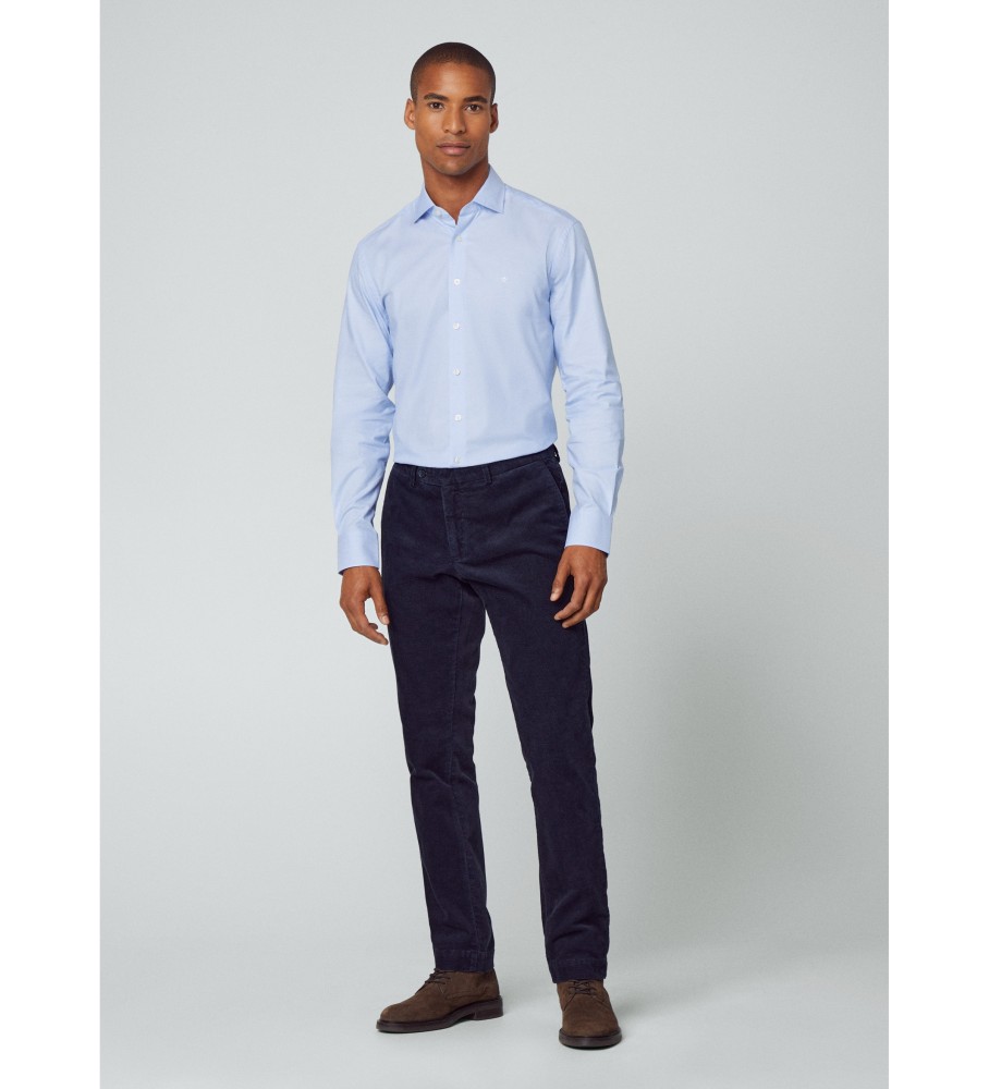 Camisa Hackett Essential Texture azul
