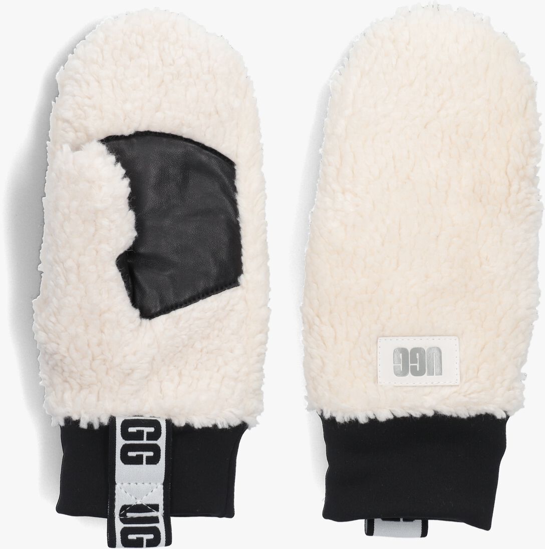 witte ugg handschoenen sherpa mitten w logo tape