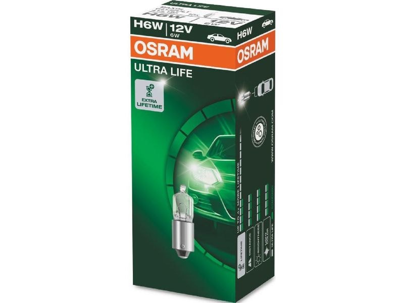 OSRAM Glühlampe ULTRA LIFE 12V 6W BAX9s PKW Auto-Glühbirne