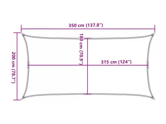 Voile d'ombrage 160 g/m² Terre cuite 2x3,5 m PEHD