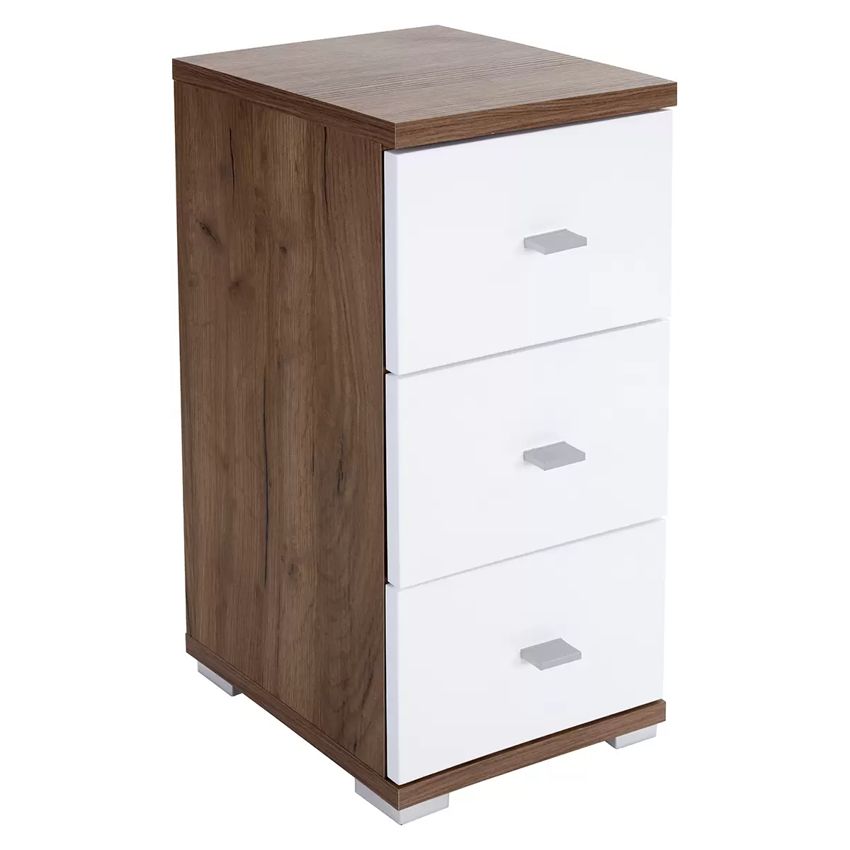 Unterschrank Bari dunkelbraun,weiss,Chrom,Eiche