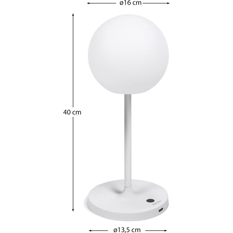 Lampe de table d'extérieure Dinesh en acier gris 40 cm