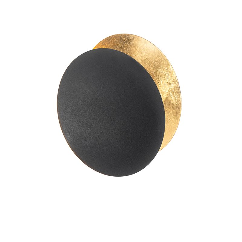 Moderne wandlamp zwart met goud - Sunrise