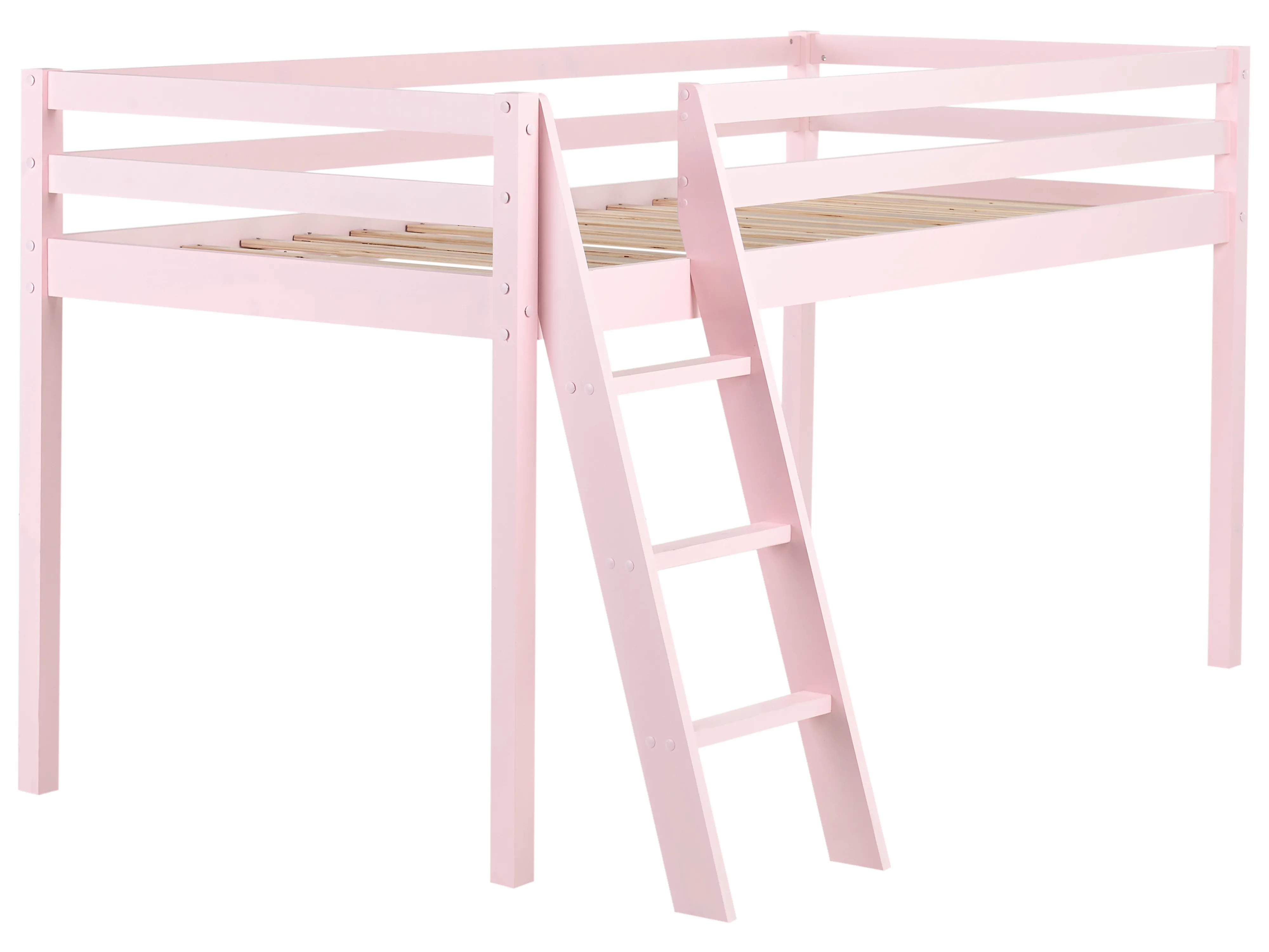Verhoogd bed Dennenhout ASCOUX 90 x 200 cm Roze