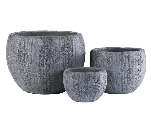 Dehner Kunststein-Topf Belfast, bauchig, grau