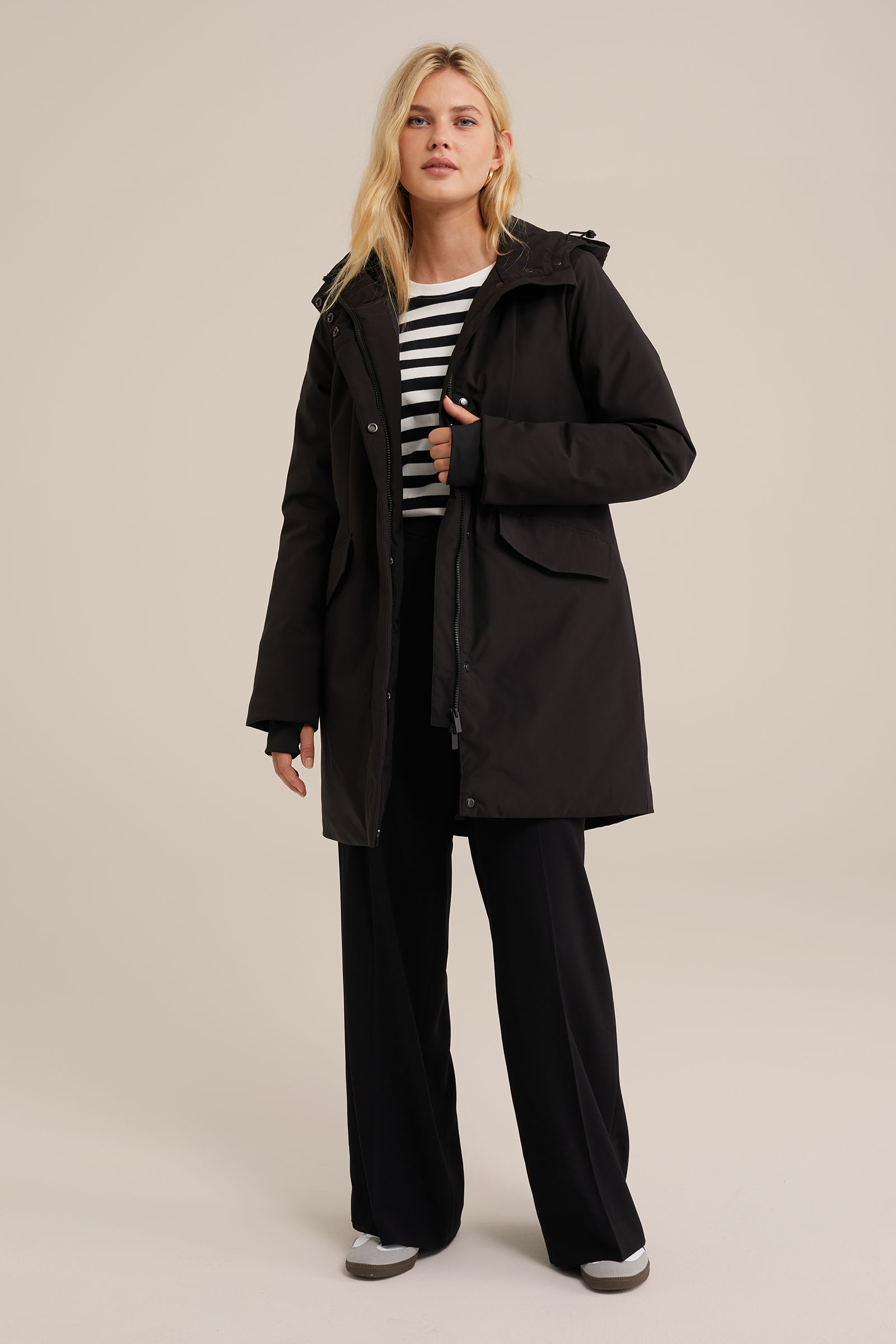 gewatteerde parka WE Fashion Zwart