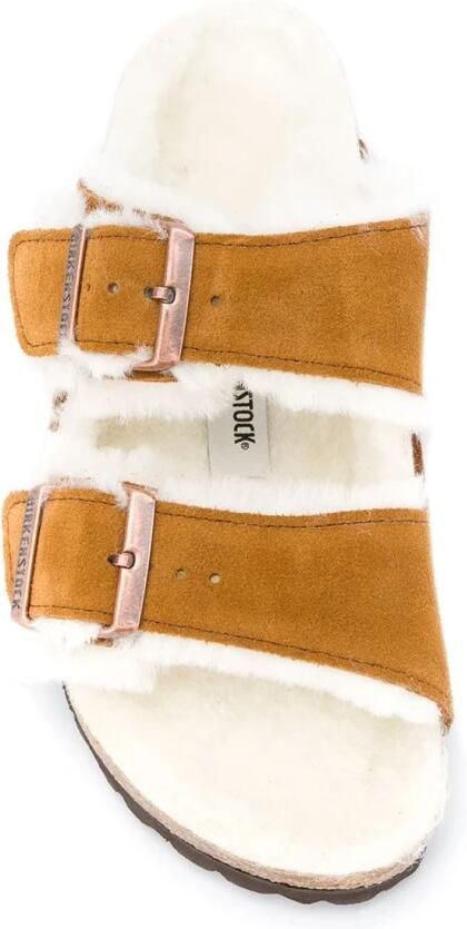 Birkenstock Arizona Shearling Slippers Mink Regular fit | Bruin | Suède