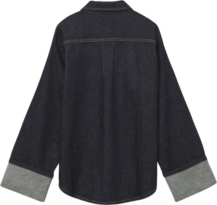 Vero Moda VMTESSA LS FOLD UP DNM SHIRT EXP Dark blue denim/rinse