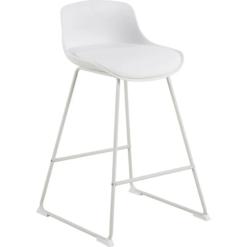 Hioshop Torino barstoel counterstoel PU kunstleer wit