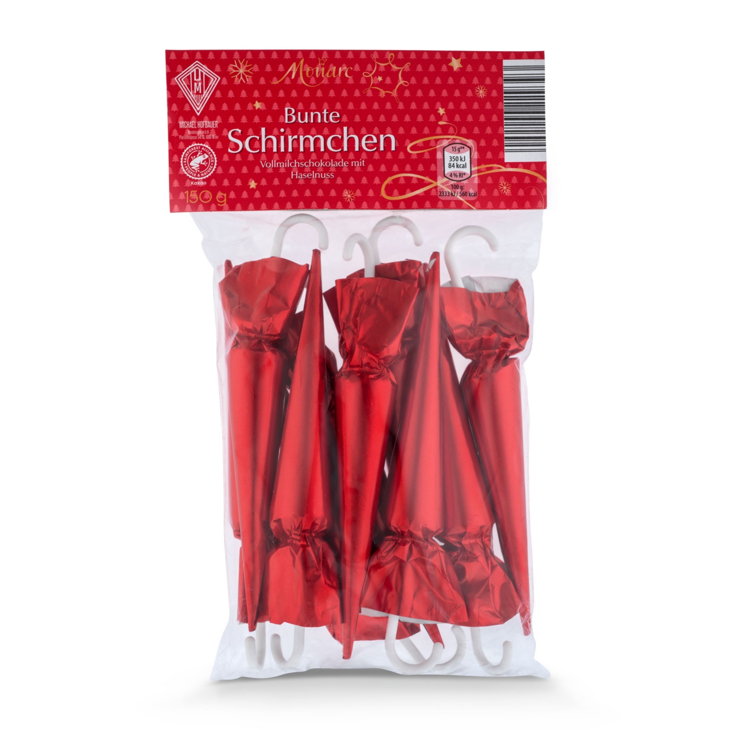 MONARC Bunte Schirmchen, Rot 10 x 15 g