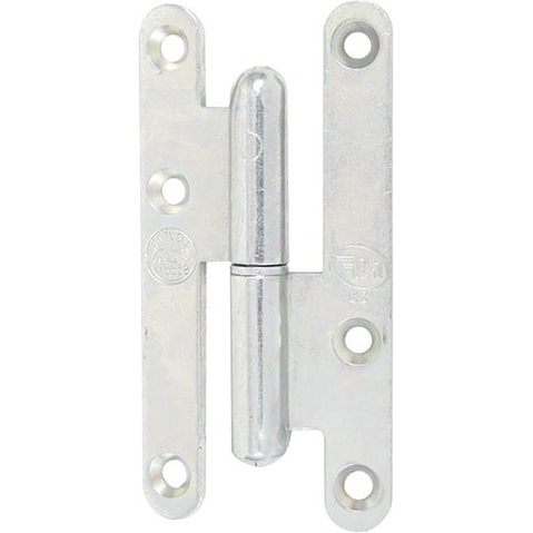 Paumelle de Paris bois bouts ronds - droite - H 140 mm - l : 55 mm - zingué
