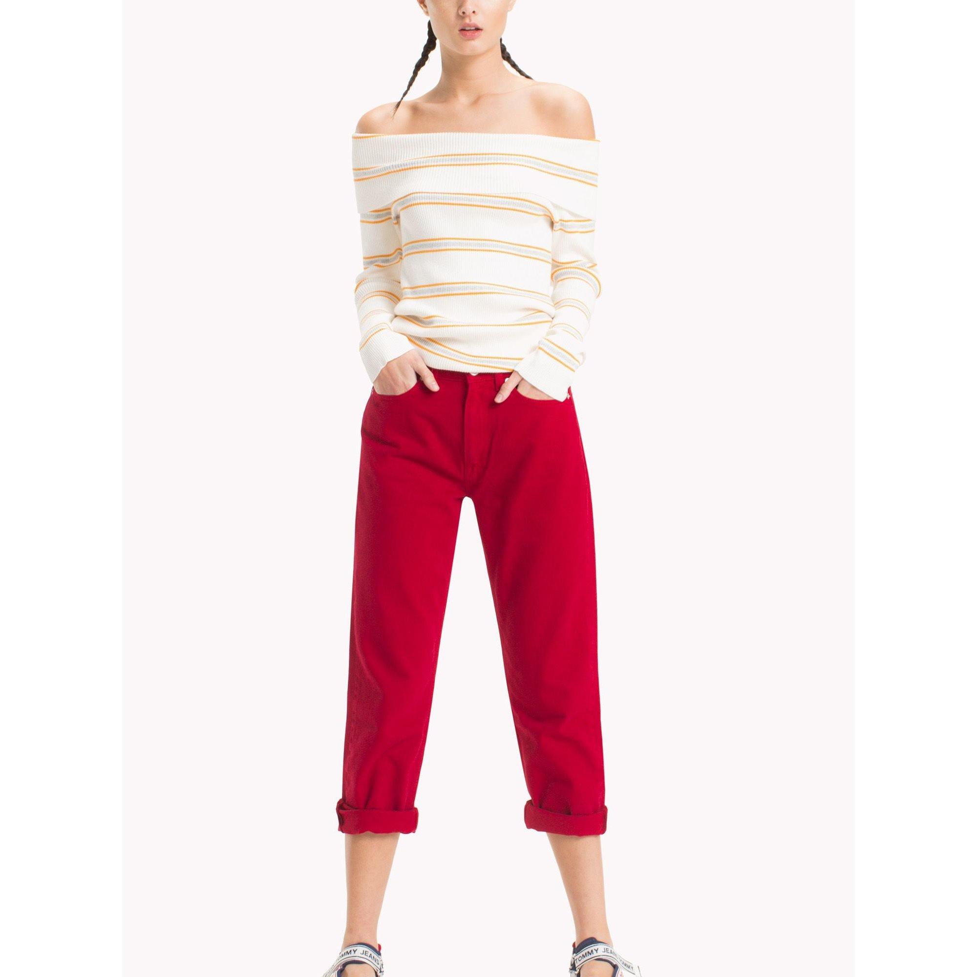 Tommy Jeans Off Shoulder Rib Sweater