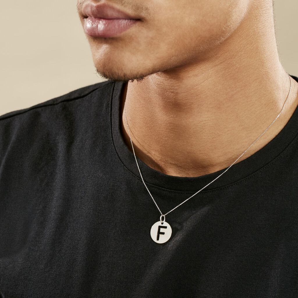 Pendentif Elio F Argent Blanc