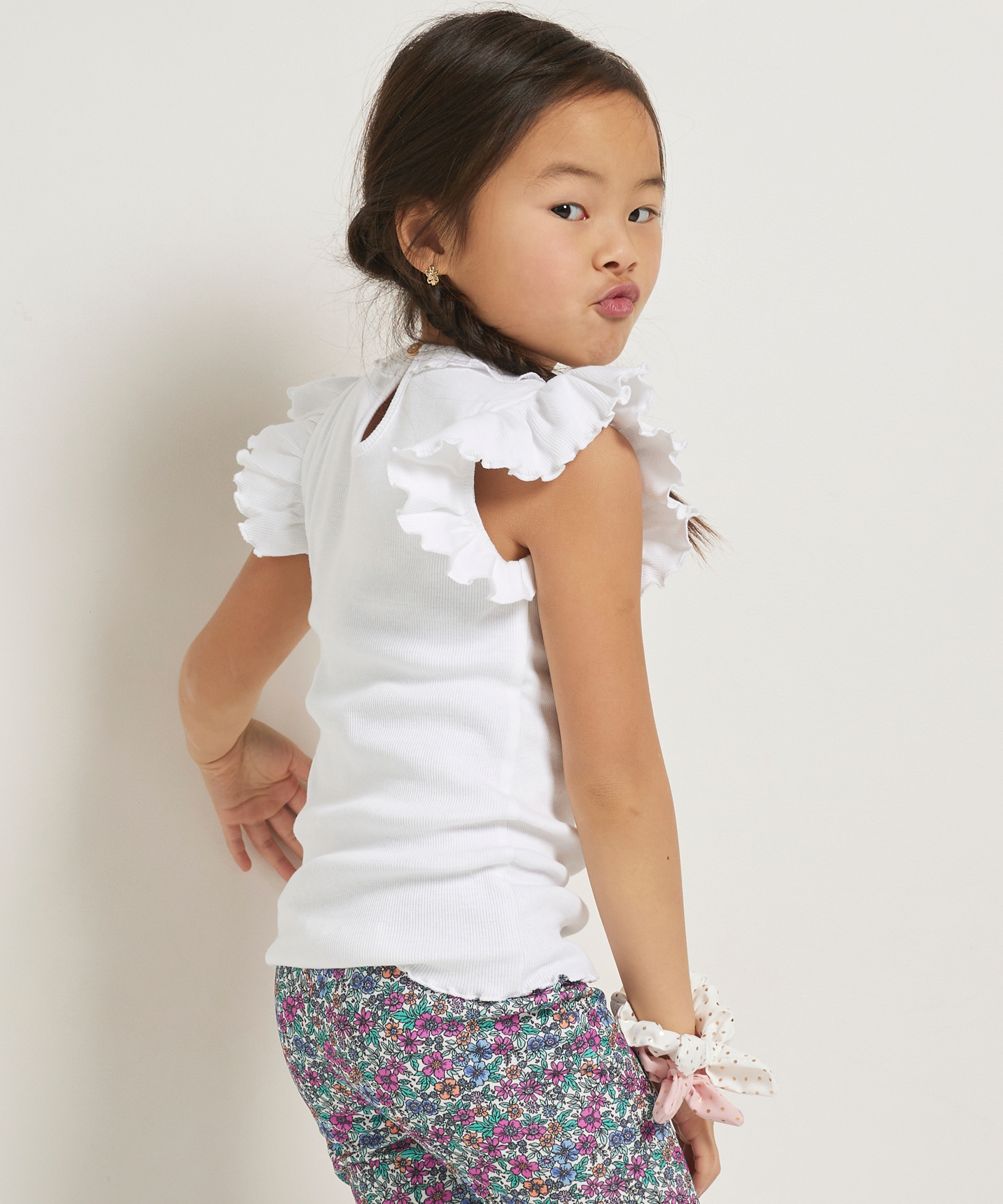 rib singlet met ruches