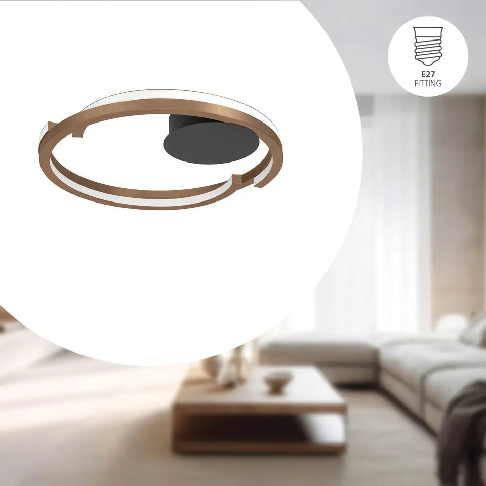 EGLO Ariscani 1 Hanglamp - E27 - Ø 42,5cm-Koperglas - Zwart