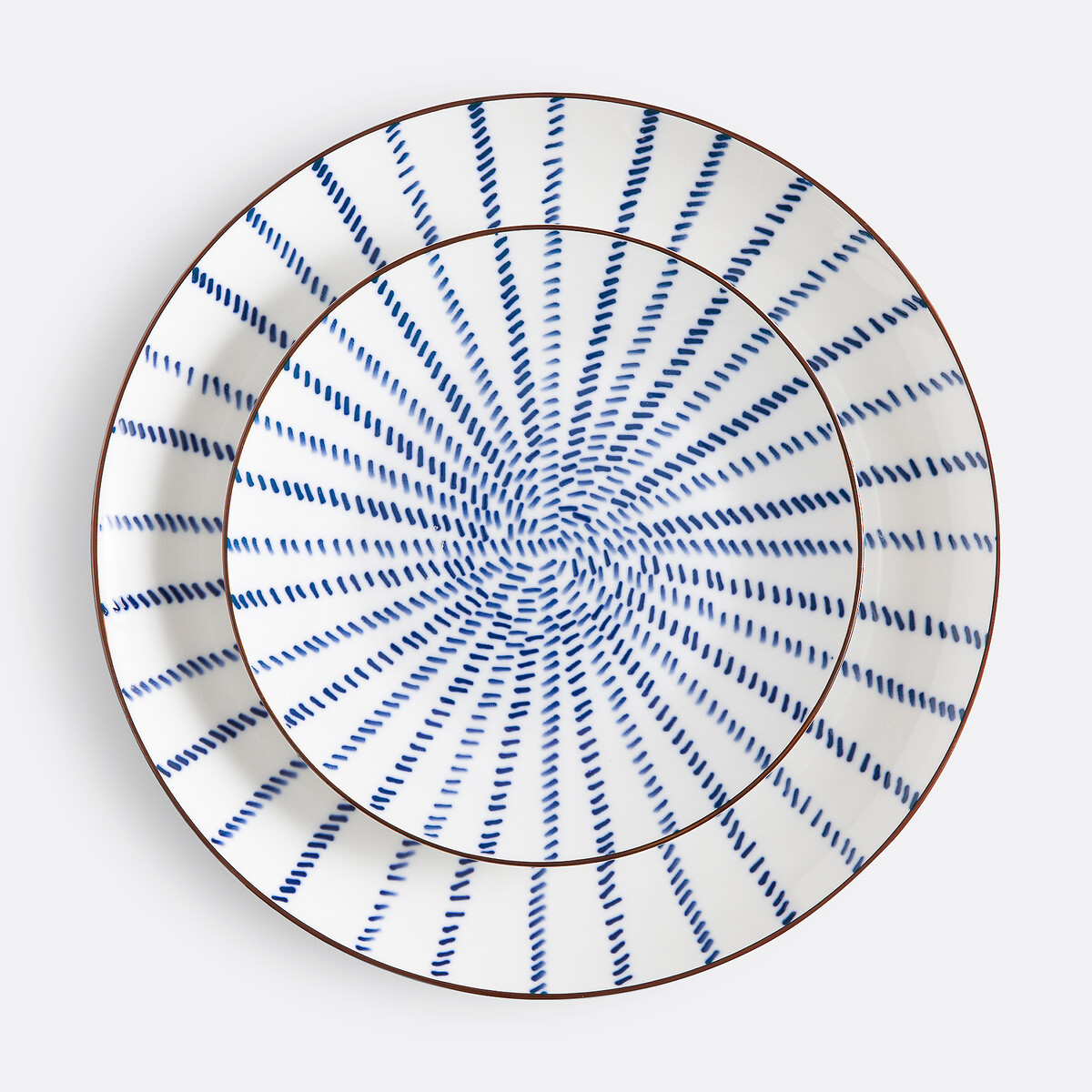 LA REDOUTE INTERIEURS<br>Conjunto de 4 pratos de sobremesa com motivos de raias, Bowlia