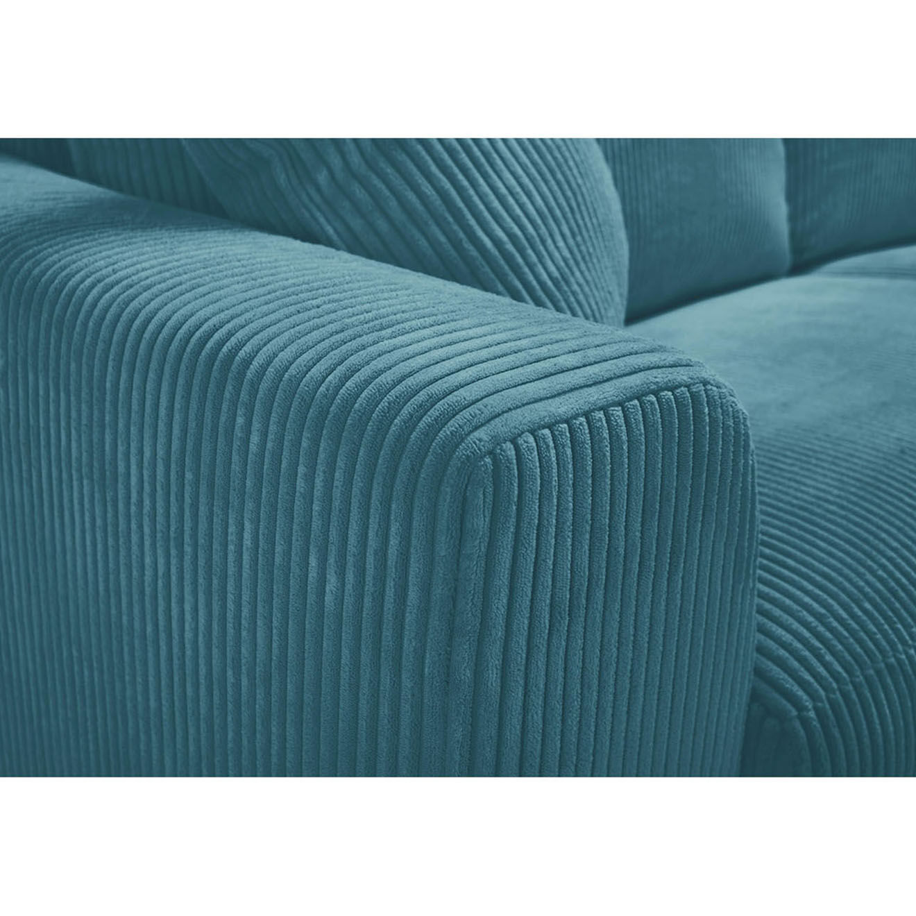 Bobochic Canapé droit augustin ouverture express velours côtelé bleu foncé foncé foncé  - 205x97x96 cm
